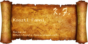 Koszti Fanni névjegykártya